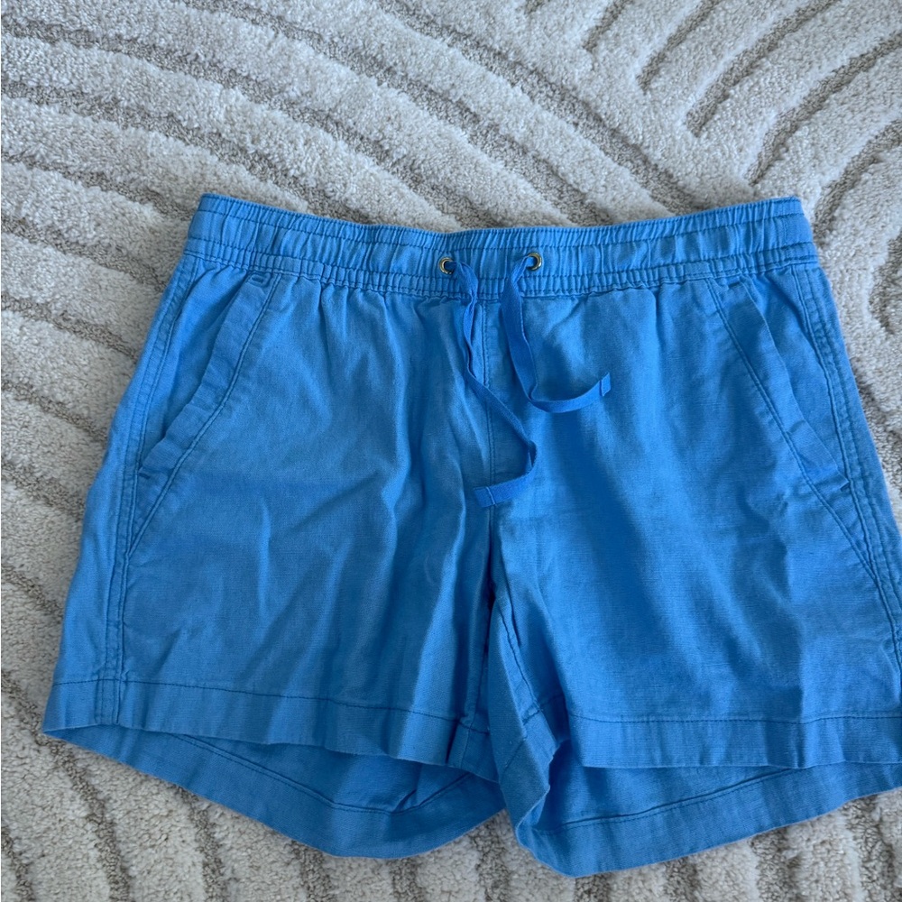 Nautica High Waist Blue Shorts Relaxed Fit Elastic Waistband